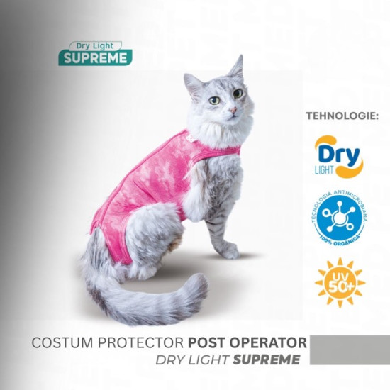 Haina Postoperatorie pentru Pisici DRY LIGHT SUPREME CAT Roz nr. 4 (5–7 kg), Pet Med